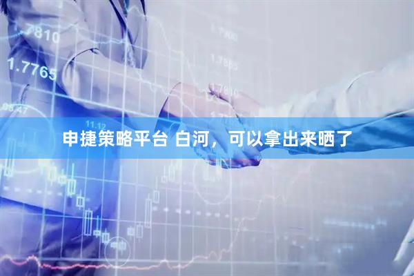 申捷策略平台 白河，可以拿出来晒了